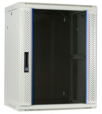 15U white wall mount rack with glass door 600x450x770mm