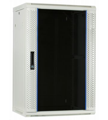 18U white wall mount server rack wiht glass door 600x450x900mm (WxDxH)