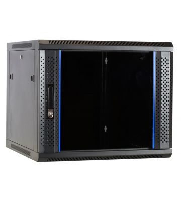 9U wall mount rack with glass door 600x600x500mm