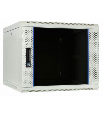 9U white wall mount server rack with glass door 600x600x500mm (WxDxH)