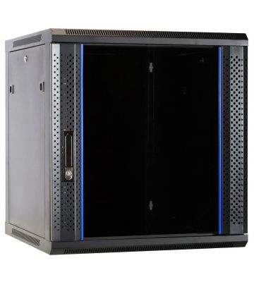 12U wall mount rack with glass door 600x600x635mm (WxDxH)