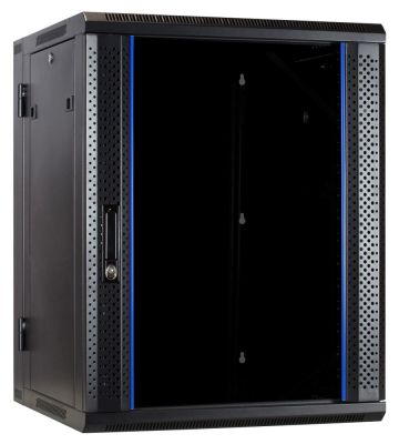 15U wall rack (tilting) with glass door 600x600x770mm