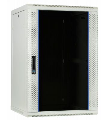 18U white wall mount rack with glass door 600x600x900mm