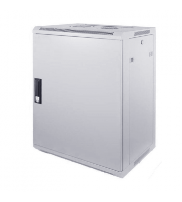 15U white wall mount (tilting) rack with metal door 600x600x770mm (WxDxH)