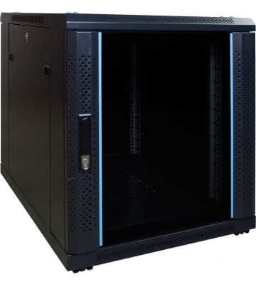 12U mini server rack with glass door 600x600x720mm (WxDxH)