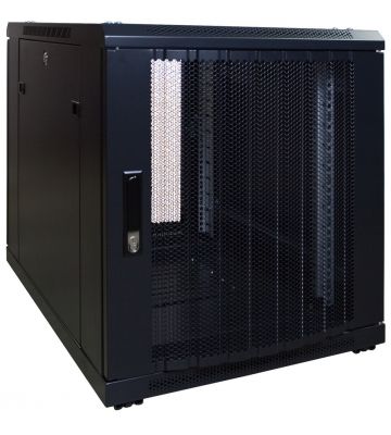 12U mini server rack with perforated 600x600x720mm (WxDxH)