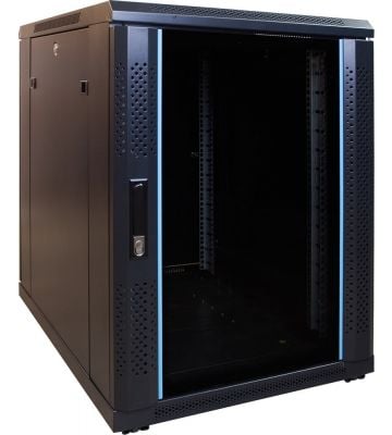 15U mini server rack with glass door 600x800x860mm (WxDxH)