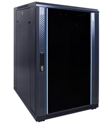 18U server rack with glass door 600x800x1000mm (WxDxH)