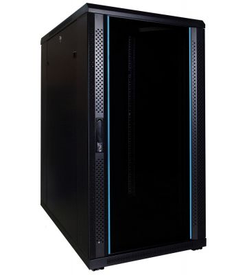 22U server rack unmounted with glass door 600x800x1200mm (WxDxH)