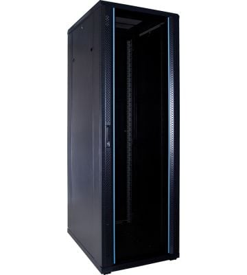 37U server rack unmounted with glass door 600x800x1800mm (WxDxH)