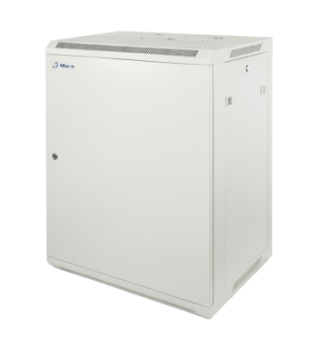 15U white wall mount rack with metal door 600x450x770mm (WxDxH)