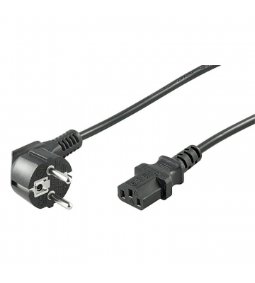 Power cable angled schuko to C13 3m black
