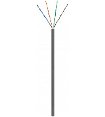 CAT6 U/UTP 50m outdoor cable on a reel stranded black CCA