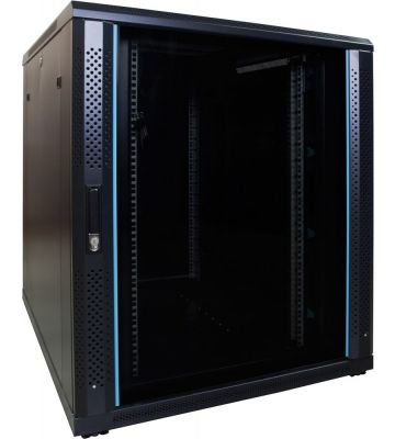 18U server rack with glass door 800x1000x1000mm (WxDxH)