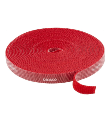 Velcro tape 9 mm wide, 5 m, woven - red