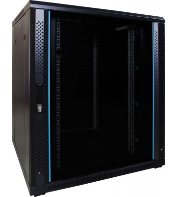 18U server rack with glass door 800x800x1000mm (WxDxH)