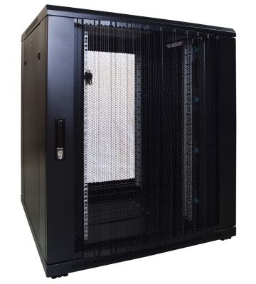 18U server rack with perforated door 800x800x1000mm (WxDxH)