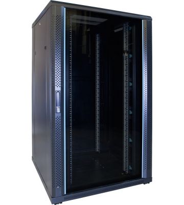27U server rack with glass door 800x800x1400mm (WxDxH)