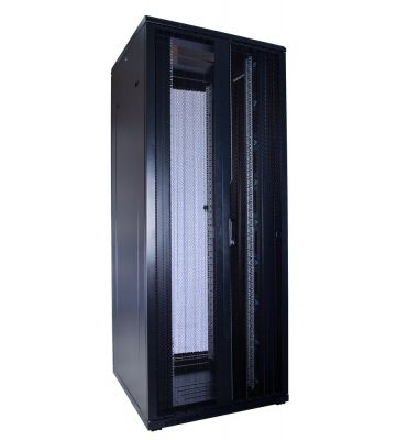42U server rack with perforated split doors front and back 800x800x2000mm (WxDxH)