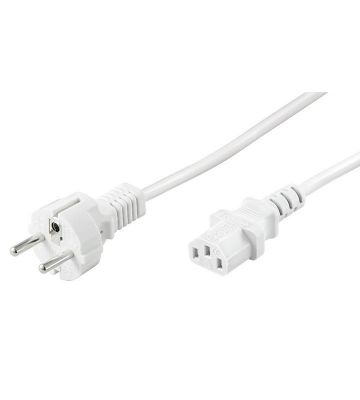 Power cable schuko to C13 5m white