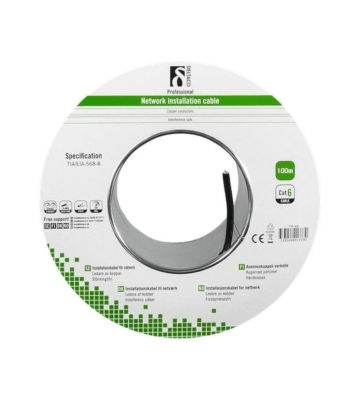 Alfaco Cat6 F/UTP cable on reel, solid, 100m, grey, LSZH – (Eca)