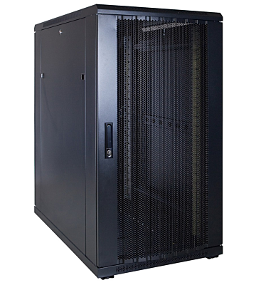22U server rack with perforated door 600x1200x1200mm (WxDxH)