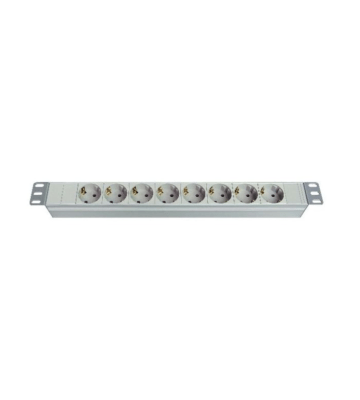 19-inch power strip, 8-way, without switch, 2m cable, white