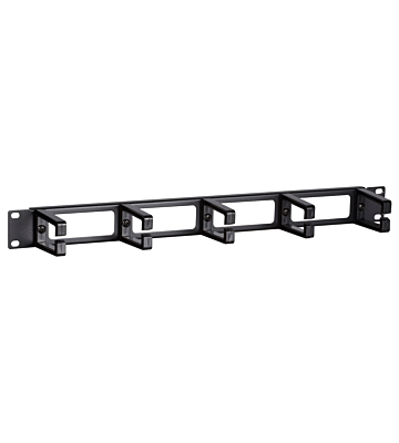 1U 19 inch metal cable tray with 5 plastic hooks