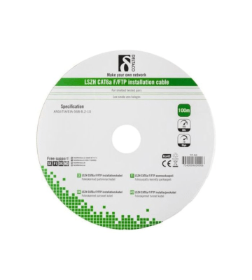 Alfaco cat6a F/FTP cable on reel, solid, 100m, grey, LSZH – (Eca)