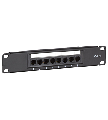 10 Inch CAT5e UTP patch panel - 8 ports