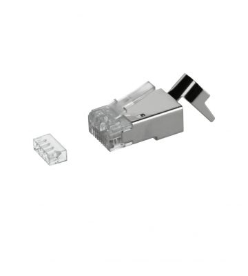 CAT6a connector RJ45 shielded with joint-piece - for solid cable