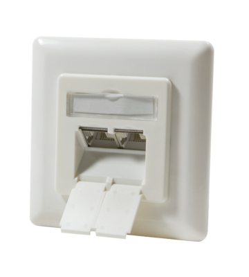 CAT6 UTP / STP flush-mounted box vertical, ivory