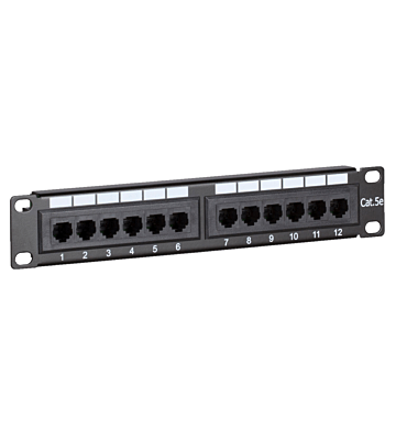 10 Inch CAT5e UTP patch panel - 12 ports