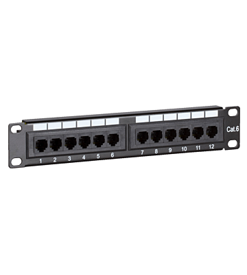 10 Inch CAT6 UTP patch panel - 12 ports