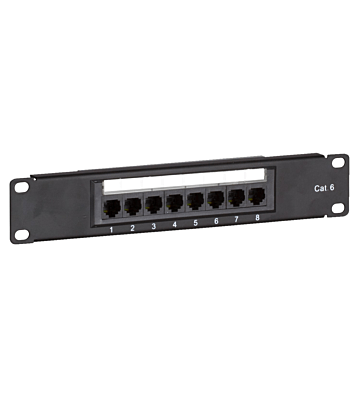 10 Inch CAT6 UTP patch panel - 8 ports