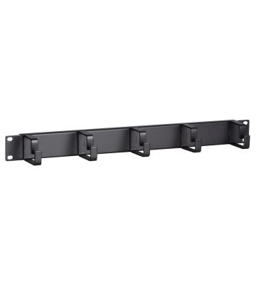 1U - 19 inch metal cable tray, 5 hooks
