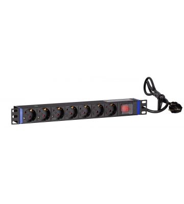 19 inch power strip with 7 sockets and switch