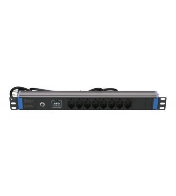 19 inch Swiss power strip with Surge Protection Device - 8 sockets
