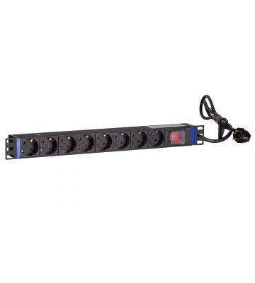 19 inch power strip with 8 sockets and switch