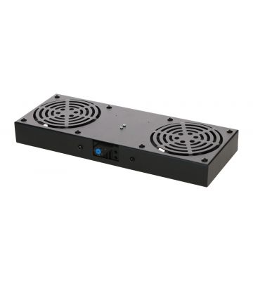Fan-set with 2 fans and thermostat suitable for wall mount racks