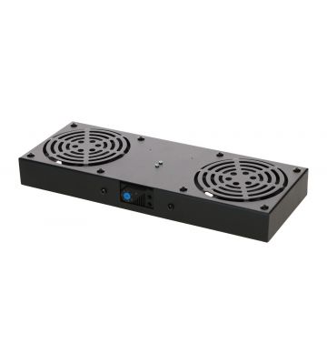 Fan-set with 2 fans and thermostat suitable for wall mount server racks