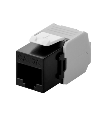 CAT6a UTP Keystone Connector - Toolless - black