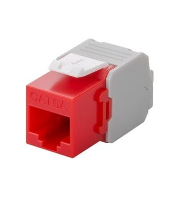 CAT6a UTP Keystone Connector - Toolless - red