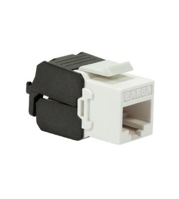 CAT6a UTP Keystone Connector - Toolless - Black/ White