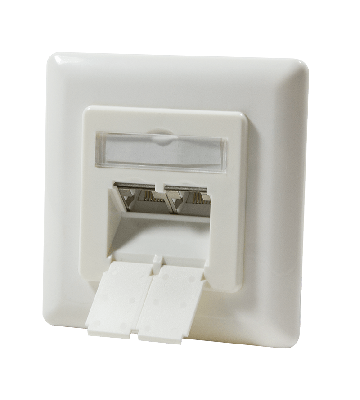 CAT6 UTP / STP flush-mount box, ivory