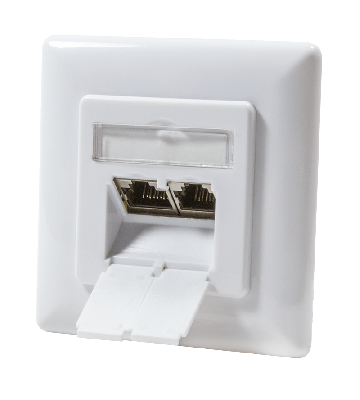 CAT6 UTP / STP flush-mount box, white