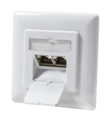 CAT6 UTP / STP flush-mount box, white