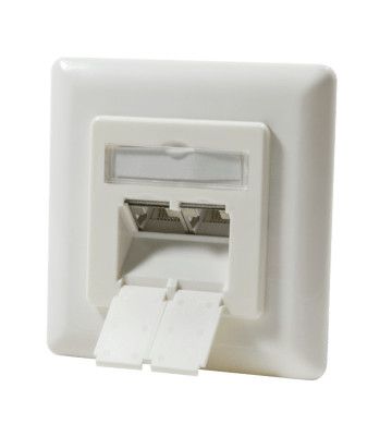 Cat6a UTP / STP flush mounted socket, ivory