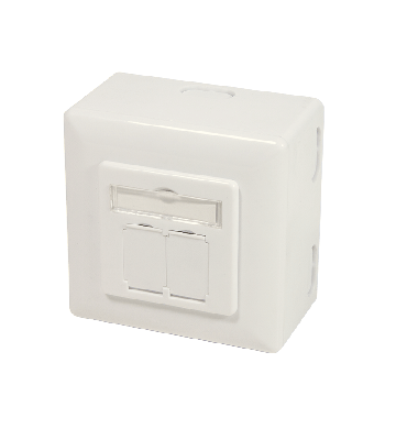 CAT6a UTP / STP surface mounted scoket, ivory