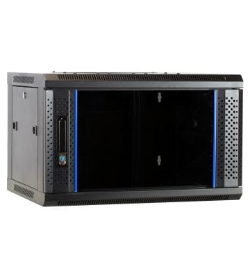 6U wall mount server rack unassembled with glass door 600x450x368mm